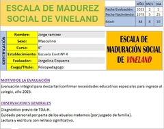 Escala de Maduración Social Vineland