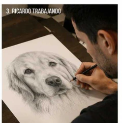 Retratos de mascotas realizados a lápiz a partir de una foto en internet