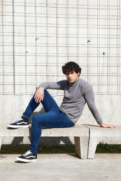 Sweater media polera Gris - comprar online