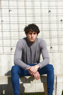 Sweater media polera Gris