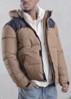 Campera Combinada Beige - comprar online