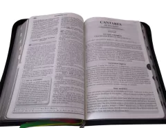 Biblia devocional de estudo - capa com ziper azul mascara