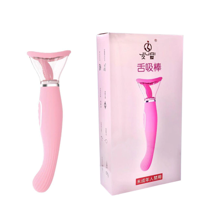 Jiuai - Vibrador Estimulador com Sucção e Língua 7 Modos de Vibração e Língua com 7 Movimentos TSV-0020
