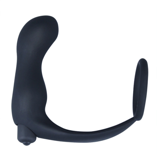 Anel Peniano em Silicone com Plug Anal Vibratório CK-077