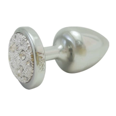 Plug Anal em ABS - LESS (M) Com Pedra Cravejada Cromada - HARD - HA144CC