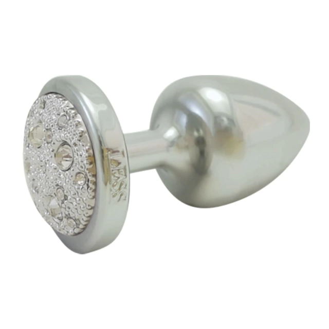 Plug Anal em ABS - LESS (M) Com Pedra Cravejada Cromada - HARD - HA144CC