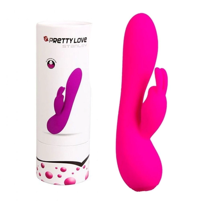 PRETTY LOVE STANLEY - Vibrador Recarregável Silicone Que Vibra Com Pressão do Ar - 12 Velocidades 5323 - Rosa