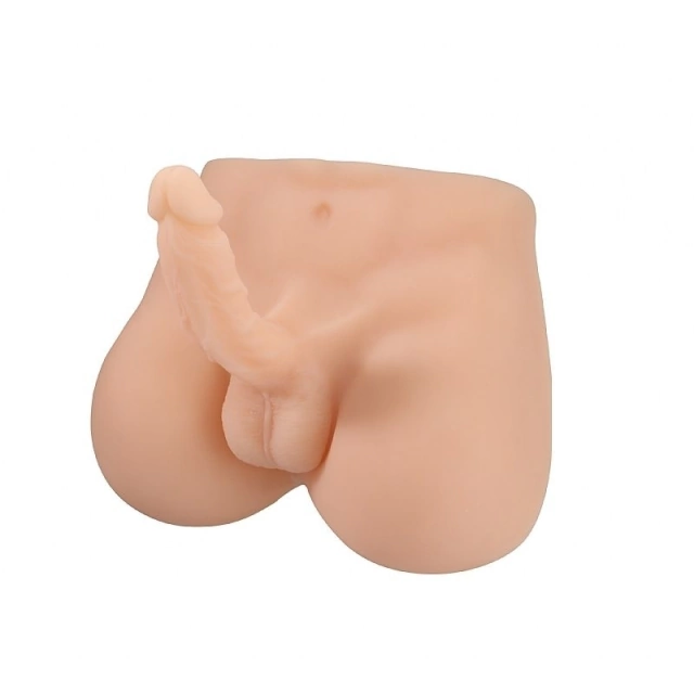 Pênis com Vértebra em CyberSkin com Meio Corpo Homem - Pênis com Vértebra 3 - 6975BG