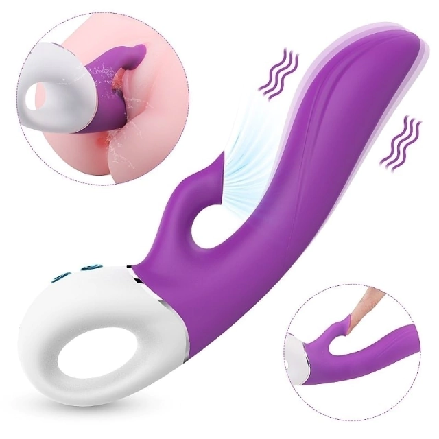 Estimulador de Clitóris com Sucção e Massageador Ponto G - Dew - S-Hande ROXO - 6434