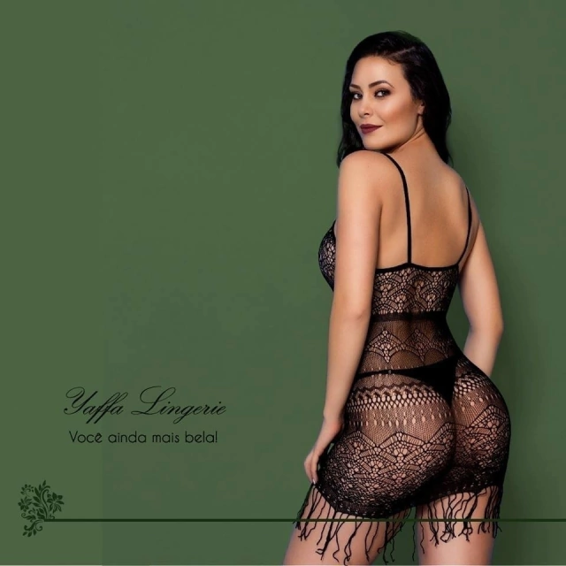 Mini Vestido com Franjas - Y6017 Yaffa Lingerie