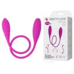 Vibrador Duplo Flexível SNAKY VIBE I Com 7 Vibrações Recarregável PRETTY LOVE - ES001