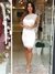 Vestido justo glam party off white City Blue na internet