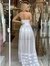 Vestido longo bordado industrial off white Perfect Way na internet