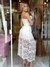 Conj. cropped e saia midi c/ shorts off white Perfect Way - loja online