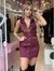 Vestido/colete em suede vinho Max Glamm