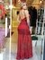 Vestido londo sereia bordado vermelho/preto City Blue - loja online