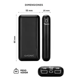 POWER BANK GADNIC 25000 MAH - comprar online
