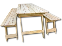 Juego Plegable Quincho Pino 200x70 Mesa + 2 Bancos !!