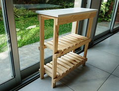 Imagen de Mesa Arrime Auxiliar 70x30 - 2 Estantes, Sin tonalizar