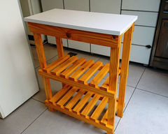 Mesa Arrime Auxiliar 70x30 - 2 Estantes, TONALIZADA !!!! - SOHO DESIGN