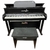 Piano Armario Digital Harmonia HS 88 Roma Preto Fosco com banco, modelo de armário.