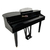 Piano digital Cauda Curta Acordes AC3000 Caudinha na cor preta, com design elegante e pedais visíveis.