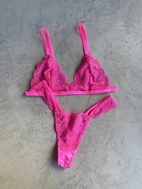 Set Libra Triángulo Rosa Fluo