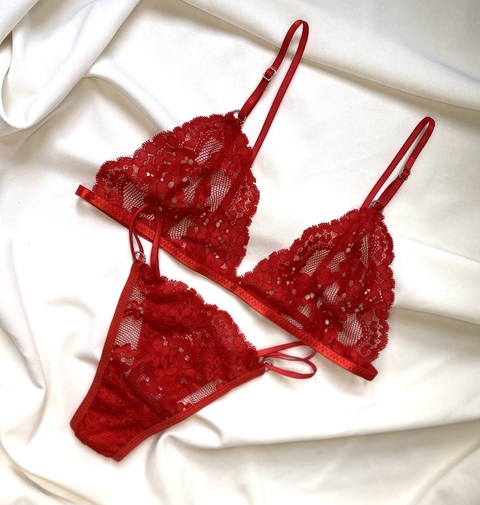 Set capricho triángulo Rojo