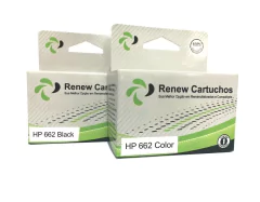 Kit Cartuchos Remanufaturados HP 662 - com 1 cartucho Preto e 1 cartucho Color