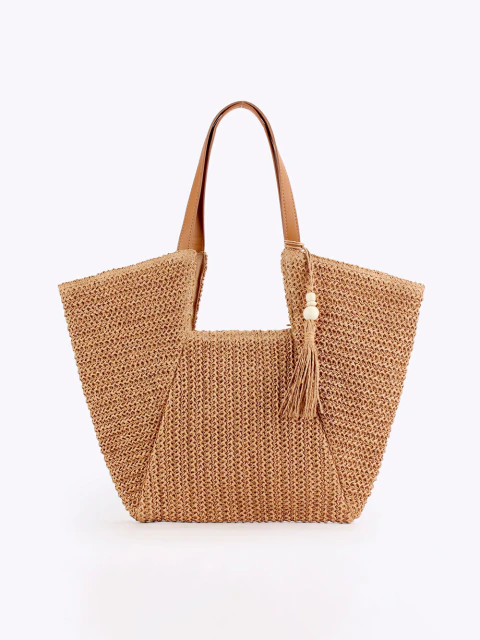 CARTERA BOLSO RAFIA BORLA CAMEL