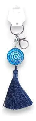 LLAVERO METAL OJO TURCO CON FLECOS