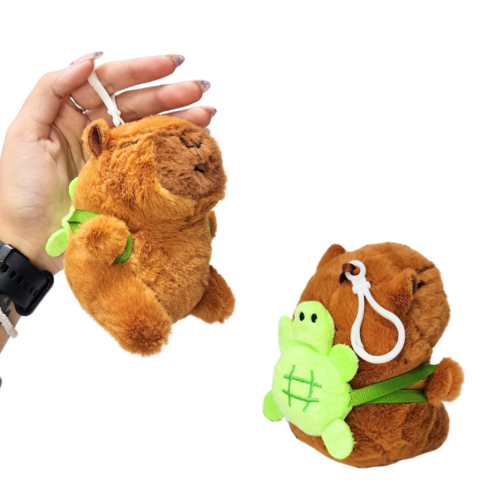 Llavero peluche Capybara tortuga