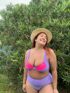 Corpiño Delfi lila con fucsia (Talles 100 al 120) en internet