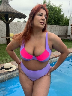 Corpiño Delfi lila con fucsia (Talles 100 al 120) en internet