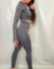 Conjunto Sophie Cropped Manga Longa Fit Finesse - Cor Cinza na internet