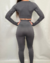 Conjunto Sophie Cropped Manga Longa Fit Finesse - Cor Cinza - loja online