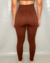 Calça Legging Marrom Canelada de Poliamida Fit Finesse - - Fit Finesse