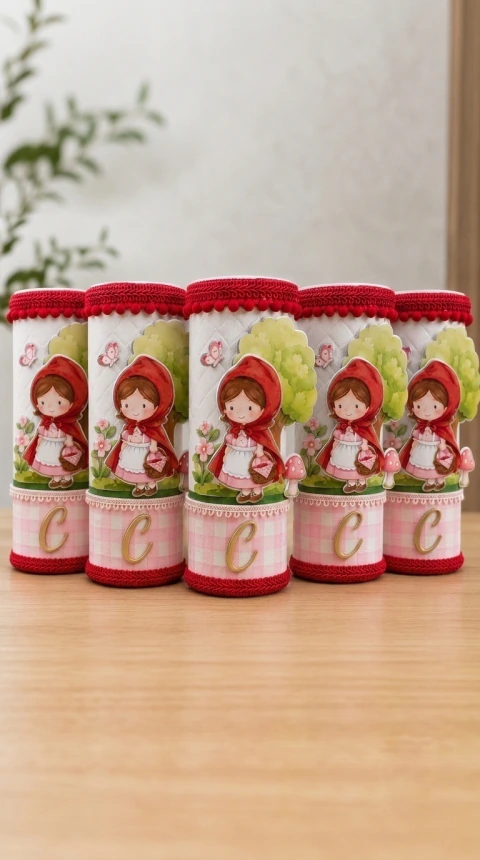 Tubolata Decorada Chapeuzinho Vermelho Personalizada Luxo