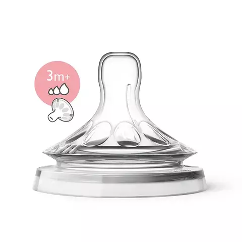 2 Tetinas Avent Natural 3m+ de Flujo Variable. Sin BPA