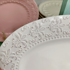 Bandeja ovalada Flor de Liz blanca - comprar online