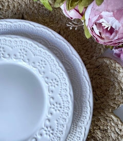 Plato playo Peonies blanco x 6 - comprar online