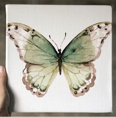 Cuadro Butterfly Verde Pastel (25 x 25 cmts)
