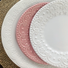Plato playo Broderie blanco