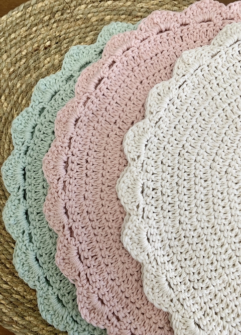Individual Crochet Rosa