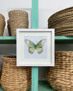 Cuadro Butterfly verde agua (25 x 25 cmts)