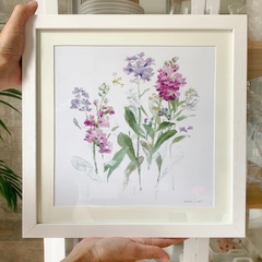 Cuadro Flores Lilas 1 ( Medida 33 x 33 cmts)