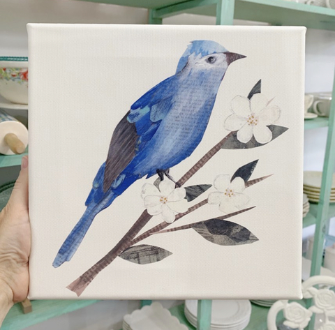 Cuadro Bird Azul (25 x 25 cmts)