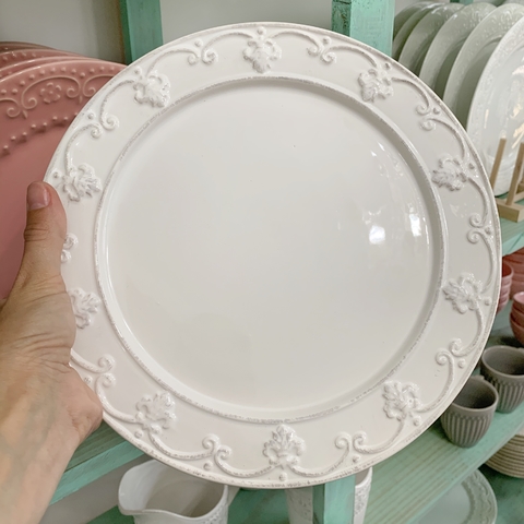 Plato playo Flor de Liz blanco