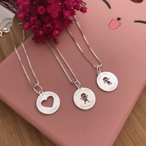 COlar Redondo personalizado Prata 925 - comprar online