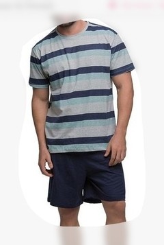 Conjunto Masculino Listras em 100% Algodão